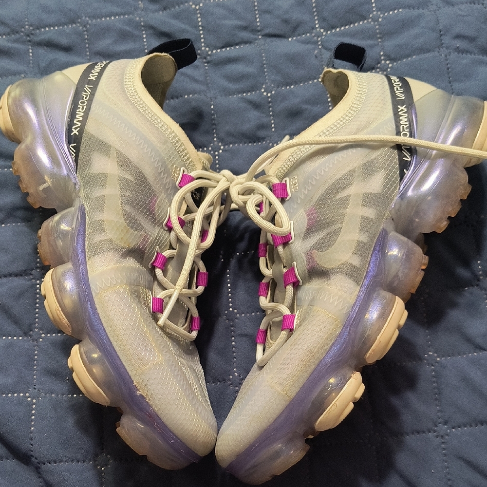 Nike Air Vapormax Gray and Purple Athletic Shoes